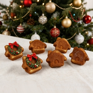 Moule <span class=keywords><strong>à</strong></span> muffins en forme de <span class=keywords><strong>maison</strong></span> 3D mignon - Moule de cuisson antiadhésif écologique pour gâteaux, biscuits, chocolats et friandises <span class=keywords><strong>maison</strong></span> - Product Image 3