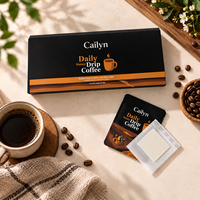Emballage personnalisé imprimé pour sachets de café à suspendre, style enveloppe en carton pour café filtre