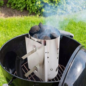 Kit d'outils de barbecue robustes en acier inoxydable 2 pièces pour allumeur rapide de charbon de bois en seau - Product Image 1