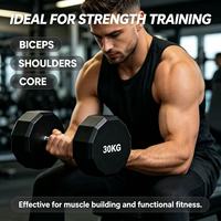 Haltère en acier et TPU de 2,5 kg, antidérapant à 12 pans, durable, à réduction de bruit, pour entraînement complet du corps, équipement de gym