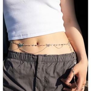 Cadena de cuerpo chapado en oro, cadena de vientre personalizada Vintage, cadena de cuerpo de circón de Hip Hop brillante, joyería de cuerpo completo - Product Image 1