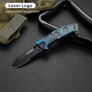 Lame de couteau de poche semi-automatique de nouveau style avec dentelure partielle - Product Image 2