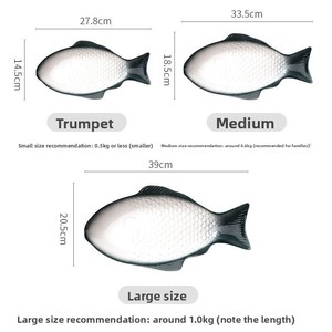 13 Inch Eco-Friendly Nordic Unique Fish-shaped Porcelain Contemporary Custom Hunan Serving <b>Plate</b> Wedding Restaurant Use Good - Product Image 6