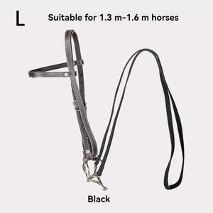 مجموعة كاملة من جلد البقر برأس قصير من الصدريات لركوب الخيل مقاومة للاهتراء لجام السحب ولجام مضغ الحصان - Product Image 4