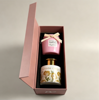 Diffuseur de parfum floral de luxe et bougie en cire de paraffine – Coffret cadeau biodégradable à l'arôme naturel pour Noël et les fêtes