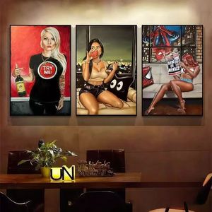 Dipinto <span class=keywords><strong>di</strong></span> Ritratto Femminile Sensuale - Arte Contemporanea per Appartamenti, Hotel, Caffè, Facile da Appendere - Product Image 1