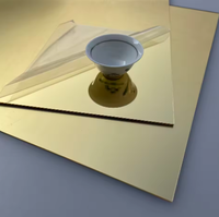 Plaque miroir acrylique double face couleur pleine 4x8 pieds, surface lisse, service de découpe laser dorée