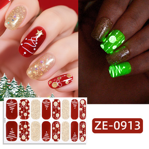Autocollants et bandes 3D pour ongles, non toxiques et imperméables, 100% vernis véritable, films décoratifs pour ongles effet brillant <span class=keywords><strong>de</strong></span> Noël - Product Image 5