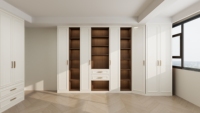 Armoire de chambre moderne de luxe en bois, 2 à 6 portes, avec rangement ouvert pour chaussures, système de rangement personnalisé en bois