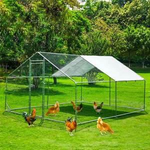 Fourniture d'usine Vente en gros de cages à poulets mobiles <span class=keywords><strong>Tuyau</strong></span> en <span class=keywords><strong>acier</strong></span> galvanisé 13x9.8x6.5 pieds Marcher dans le poulailler pour les fermes - Product Image 6