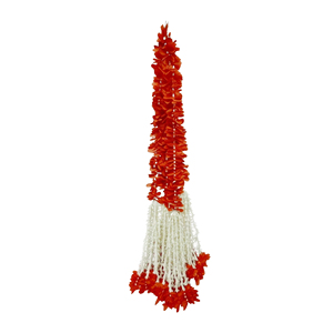 Artificial Orange Flower Garland with <b>White</b> Pearl Tassels Decorative <b>Hanging</b> Mala for Wedding Festival Temple Decor - Product Image 1