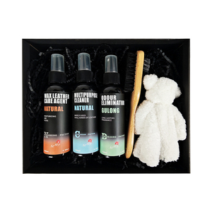 Kit de Soin et d'Entretien Polyvalent <span class=keywords><strong>pour</strong></span> <span class=keywords><strong>Cuir</strong></span> : Crème, Huile, Cire, Nettoyant, Conditionneur et Polissant <span class=keywords><strong>pour</strong></span> Canapés et Chaussures, 3 x 120ml, avec Serviette Blanche et Brosse - Product Image 5