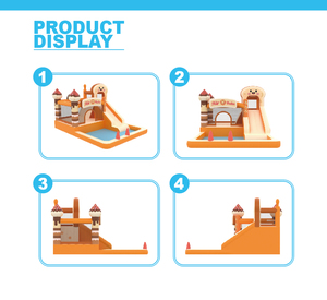 Scivolo gonfiabile della casa di rimbalzo; Castello di rimbalzo combinato asciutto e bagnato con lo stagno, i bambini e la festa del cortile dell'adulto - Product Image 3