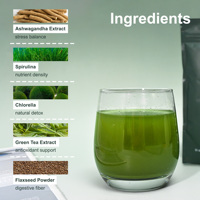 Poudre de superaliments personnalisée 21 Greens Blend, supplément quotidien de fibres pour la santé intestinale avec probiotiques et spiruline