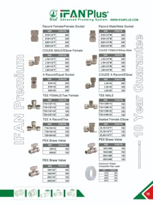 Ifanplus ASTM f877 Sliver <span class=keywords><strong>pex</strong></span> 16mm-32mm khớp nối khuỷu tay TEE phụ kiện nén đồng thau - Product Image 5