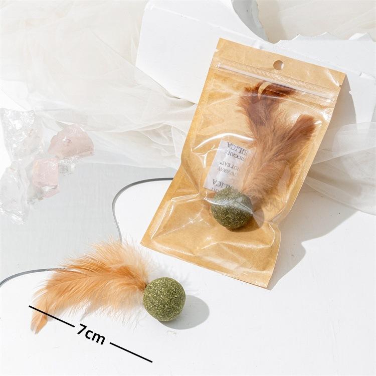 Cat Straw Ball Feather