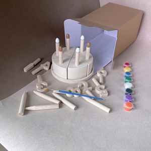 Jouets en bois créatifs et naturels pour enfants et tout-petits : gâteau de jeu d'imitation coloré pour cadeaux d'anniversaire et jeux de fête - Product Image 5