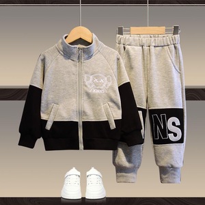 Ensemble de tenue d'hiver pour bébé garçon, en pur coton, anti-plis, sweat-shirt et pantalon de survêtement peints à la main, deux pièces, nouveau style coréen 2026 - Product Image 3