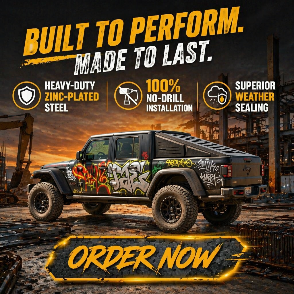 Galvanized Steel Roll-up Fastback Slanted Canopy | Jeep