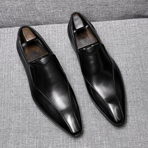 Zapatos de cuero de lujo con suela de goma, ligeros, transpirables, de alta calidad, para administración, de diseñador. - Product Image 1