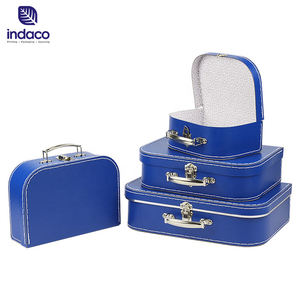 Custom Promotional <b>Small</b> Mini Paper Cardboard Packaging Children Baby <b>Blanket</b> Vintage Suitcase Gift Packaging Box with Handle - Product Image 6