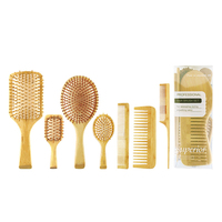 Fournisseur de produits capillaires, ensemble de brosses à cheveux en bambou pour massage du cuir chevelu, ensemble de brosses à cheveux démêlantes écologiques pour femmes