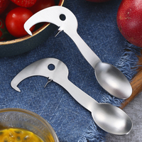 Handmatige 304 roestvrijstalen passievrucht opener, creatief gevormd keukengereedschap, vaatwasmachinebestendig, fruitschilopener