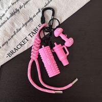 Porte-clés de yoga et fitness, mini rouleau en mousse, haltère, kettlebell, bouteille d'eau, breloque en corde tressée, pendentif pour sac de sport, cadeau pour les amateurs de sport