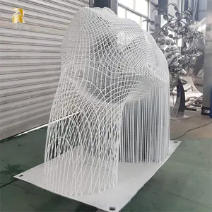 شلال رأس من الفولاذ المقاوم للصدأ ثلاثي الأبعاد بتصميم عصري كبير/تمثال لهيكل الفن الخارجي - Product Image 4