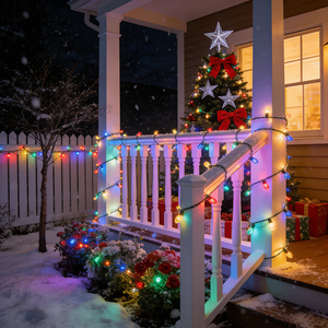 Guirlandes lumineuses LED RGB à changement de couleur, étanches, extérieures, avec télécommande Bluetooth, synchronisation musicale, contrôle par application, lumière ponctuelle LED extérieure continue - Product Image 4
