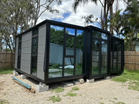 Maison préfabriquée modulaire de luxe, conteneur extensible de 20 pieds avec cuisine, salle de bain et salon