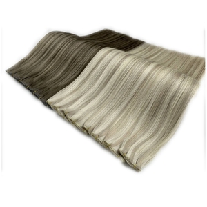 Estensioni per <span class=keywords><strong>capelli</strong></span> umani europei vergini Remy Genius a doppia trama invisibili con balayage, allineate alle cuticole, all'ingrosso - Product Image 1