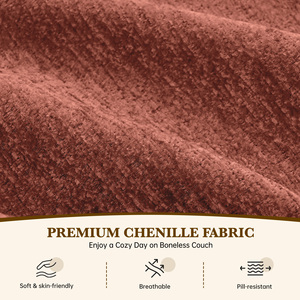 Ensemble de canapé modulaire en forme de L moderne en tissu chenille, canapé-lit avec dossier rembourré en éponge et coussins amovibles - Product Image 2