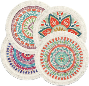 Classic Timeless round Handmade Cotton Table Placemats Reusable Waterproof with Plaid Feature Durable Wedding Style Wholesale - Product Image 2
