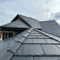 Tuiles de toiture en ardoise naturelle noire de fabrication chinoise, avec finition de surface fendue