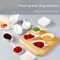Plato y Taza para Salsas Desechables y Ecológicos de Bagazo de Caña de Azúcar, Compostables, de Grado Alimenticio, para Fiestas y Comida para Llevar