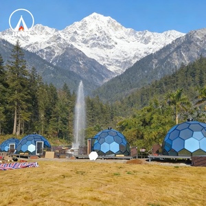 Domo Geodésico de Vidrio JIEOL de 5 Metros, 360 Grados ° Casa de Glamping Transparente para la PLAYA con Módulo de Baño Completo - Product Image 5