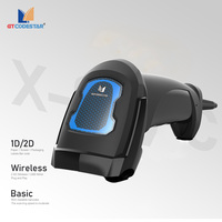 GTCODESTAR Lector de código de barras de mano 2D Lector de código QR inalámbrico Escáner de código de barras láser 1D Pistola de escaneo de código de barras USB para supermercado