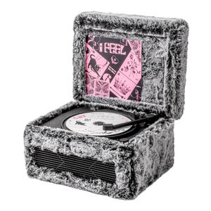 Cute Furry Plush Retro CD Player Built in Speaker <b>USB</b> Playback AUX Input Photo Display for Home Bedroom Gift - Product Image 1