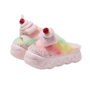 Nuove Pantofole Invernali Antiscivolo per Interni ed Esterni, Design Colorato a Forma di Torta, Stile Semplice, Comode e Calde per Uomo e Donna - Product Image 5