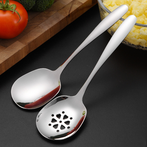 Chất lượng cao tùy chỉnh thép không gỉ 304 Vòng súp muỗng kim loại lớn súp Muỗng rãnh Muỗng cho tiệc buffet - Product Image 1