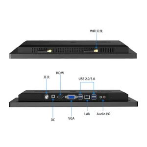 بيع بالجملة OEM أسرع تشغيل 27 بوصة J1900 m * 4G DDR3 2 * RS232 بلا مروحة كمبيوتر صناعي يعمل باللمس