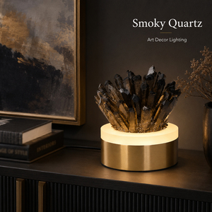 Luxury Natural White Black Crystal Cluster Table Lamp Bedroom Decorative <b>Night</b> <b>Light</b> Living Room Ambient Desk Lamp Bedroom Decor - Product Image 2