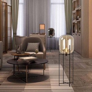 <span class=keywords><strong>Lampe</strong></span> à quatre pieds en <span class=keywords><strong>verre</strong></span> gris fumée, design industriel moderne, pour la chambre à coucher, le salon et l'étude, luminaire sol - Product Image 6