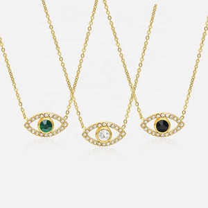 Colliers pendentifs œil du diable pour femmes, en acier inoxydable plaqué or 18 carats, résistants à la corrosion et imperméables, bijoux de mode MICCI - Product Image 1