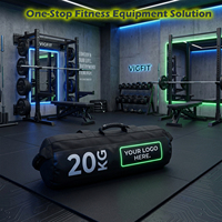 VIGFIT Sac de sable lesté réglable 40 kg en Cordura 1000D pour l'entraînement des jambes et du tronc, avec fermeture éclair et velcro, personnalisable