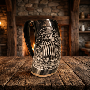 Vaso de chupito vintage de cuerno de buey B.S INTERNATIONAL NAD5760, estilo americano, tapa de bambú, apto para lavavajillas, ligero, portátil, para cumpleaños - Product Image 1