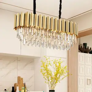 Classic French Style Round Indoor Luxury Pendant Light Black Gold Led Hanging Lights Home Nordic Cheap Crystal Chandelier