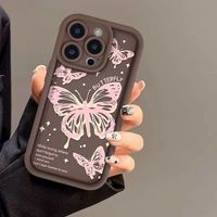 Coques de Téléphone de Luxe Papillons pour Femme et Fille pour iPhone 17 16 15 Plus Pro Max 14 13 12 11 X – Housse de Protection Arrière – Cadeau Idéal