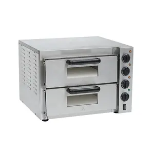 Double Deck Countertop Commercial Restaurant Kitchen Equipment CE Electric Pizza Oven for Bakery